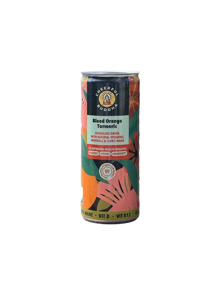 Cheerful Buddha Orange and Turmeric Mushroom Sparkling Drink 250ml - 12 Pack
