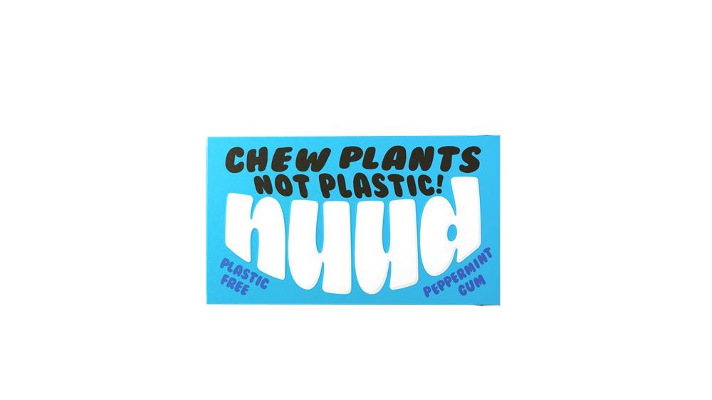 NUUD Peppermint Plastic Free Sugar Free Chewing Gum 18g - 12 Pack