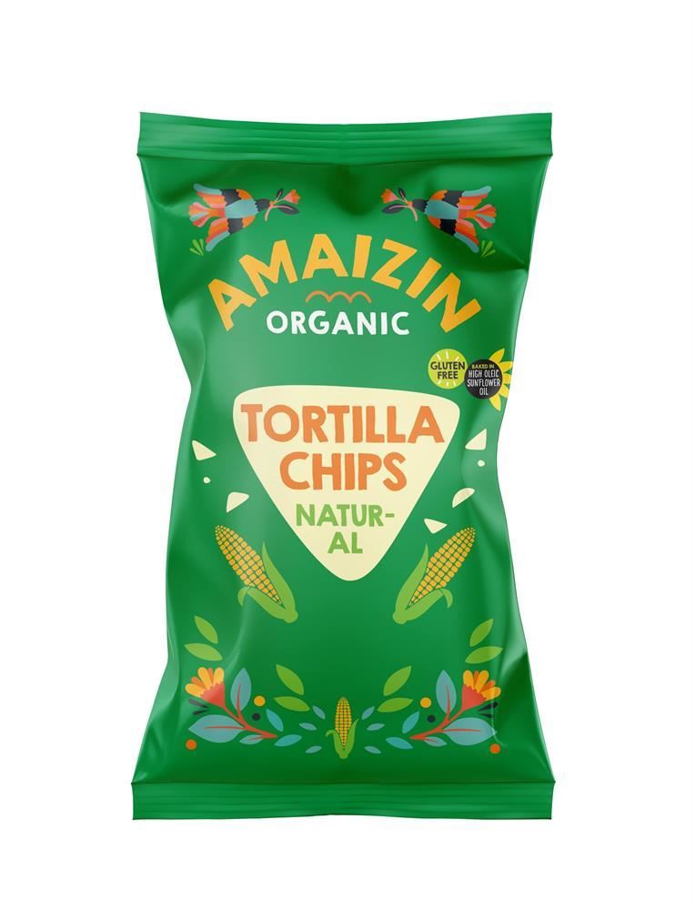 Amaizin Natural Corn Chips- Family - Organic - 150g Bag - 10 Pack