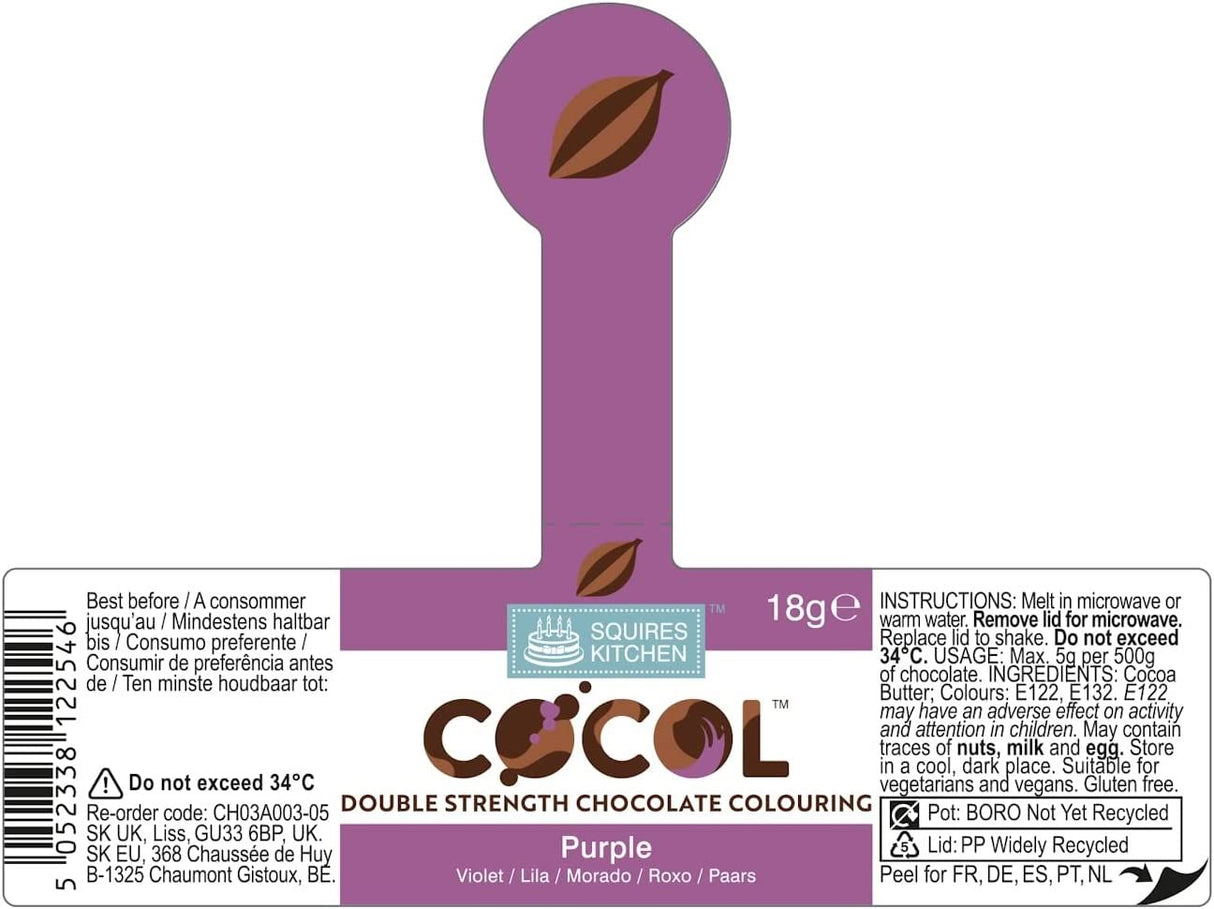 Squires Kitchen COCOL Extra Strength Colouring Paint for Chocolate 18g - All Shades