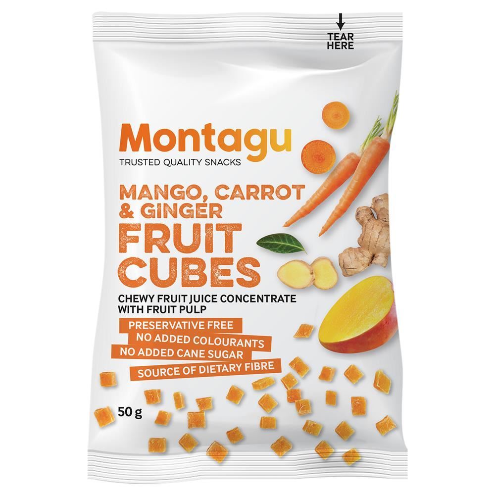 Montagu Mango Carrot & Ginger Fruit Cubes 40g - 10 Pack