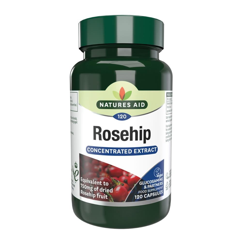 Natures Aid Rosehip 750mg 120 Vcaps