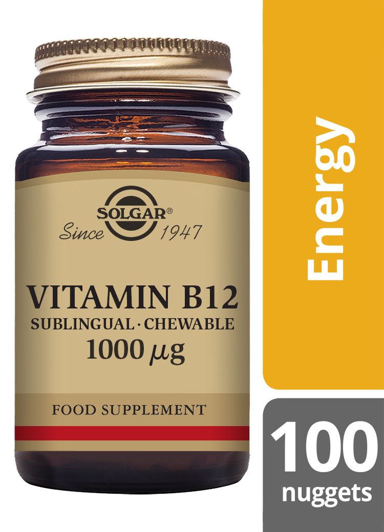 Solgar Vitamin B12 1000 µg Sublingual - 100 Chewable Nuggets