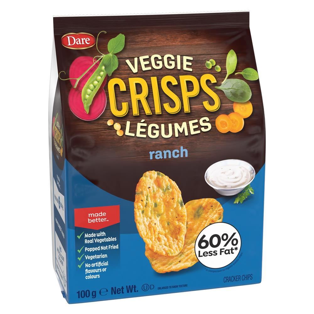 Veggie Crisps Zesty Ranch Vegetarian Plant based 100g