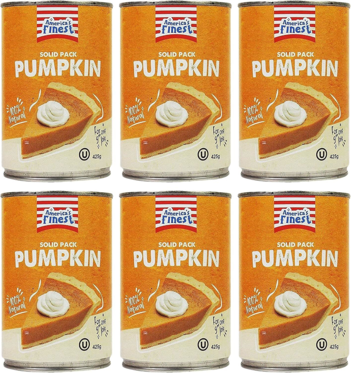 America's Finest 100% Pumpkin Puree 425g - Pack of 6