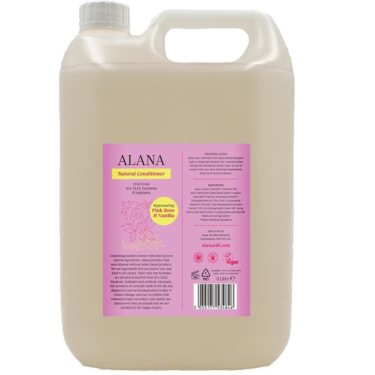 Alana Pink Rose & Vanilla Natural Conditioner 5L