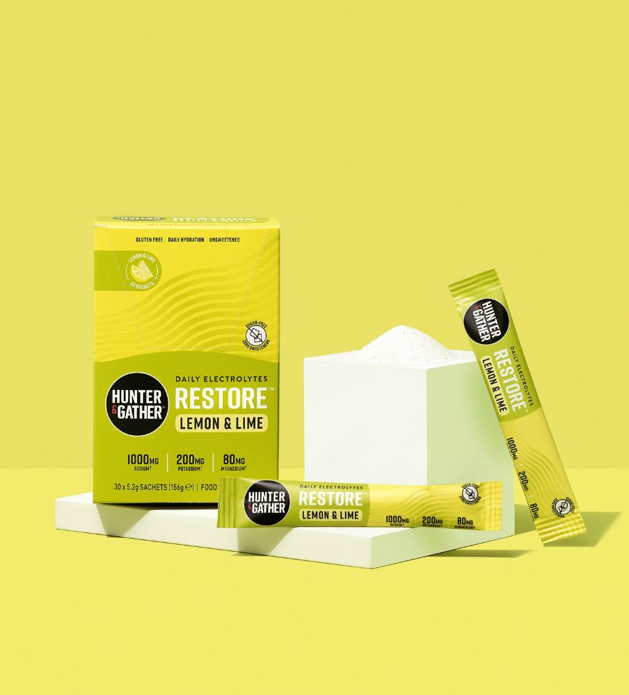 Hunter & Gather Restore Lemon & Lime Electrolyte Sachets 30 x 5.21g per pack