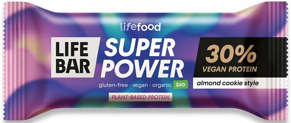 Life Food Organic Lifebar Super Power 30% Protein Almond Cookie 40g - 15 Pack