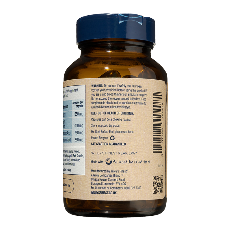 Wiley's Finest Peak EPA 1000mg Omega 3 Fish Oil 60 Capsules