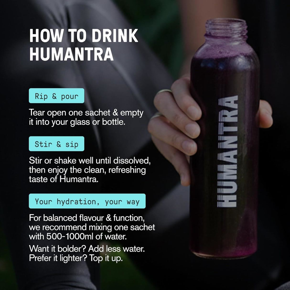 Humantra Electrolyte Powder Elderberry 20 Sachets - Hydration Drink Mix with 6 Electrolytes, Vegan, Sugar Free, Gluten Free