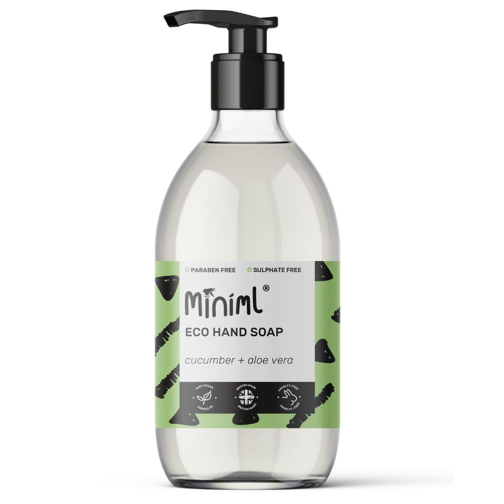 Miniml Natural Hand Soap Cucumber in a 500ml Glass Bottle