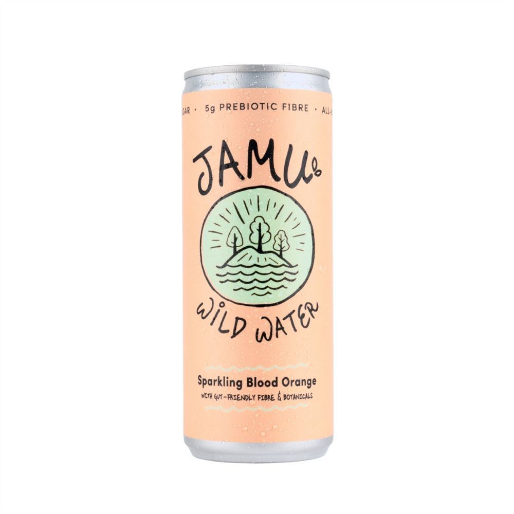 Jamu Wild Water Natural Sparkling Blood Orange + Gut Friendly 250ml - 12 Pack
