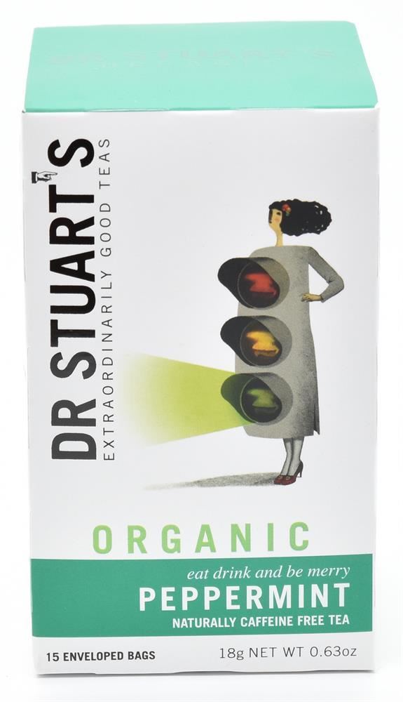Dr Stuarts Organic Peppermint Herbal Tea - 15 bags - 4 Pack
