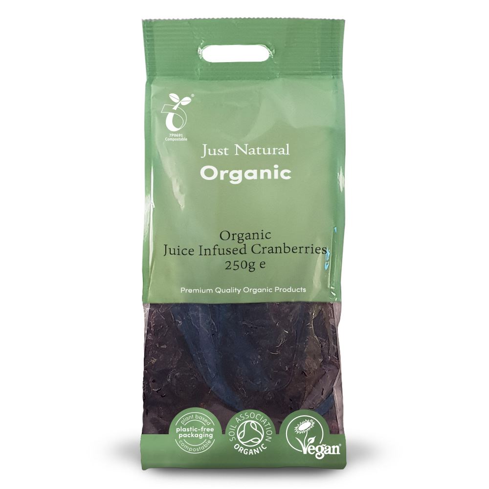 Just Natural Organic Organic Juice Infused Cranberries 250g