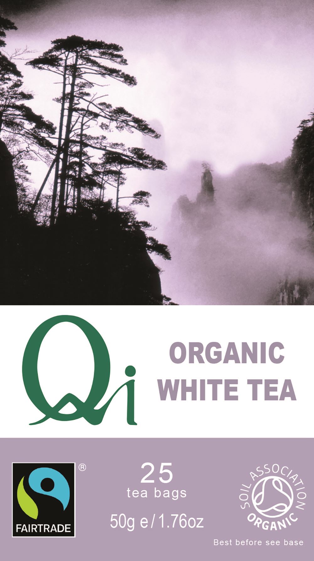 Qi Organic Fair Trade White Tea 50g 25 Tea bags