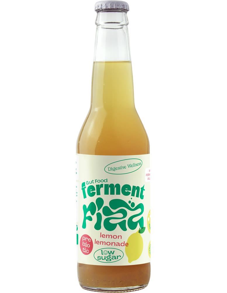Gut Food Ferment Fizz Lemon Fermented Prebiotic Lemonade 330ml - 3 Pack