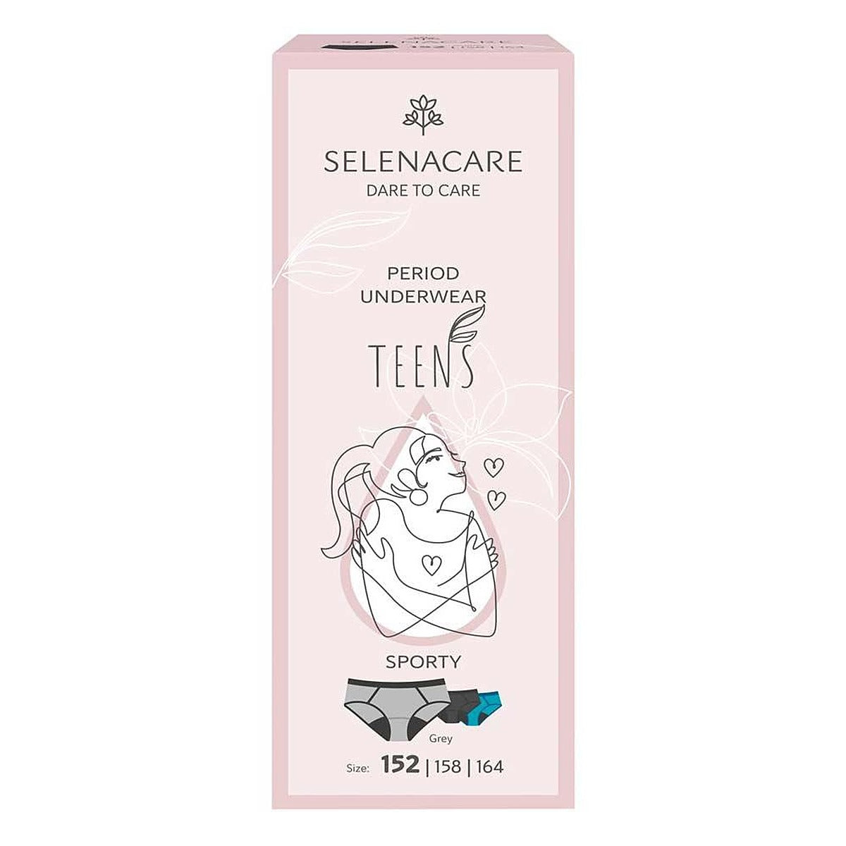 Selenacare TEENS period panties Sporty Grey Size 152