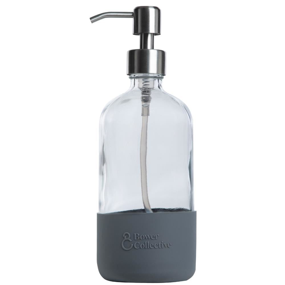 Bower Collective Bower Glass Silicon Sleeve Pump Dispenser in Granite - 500ml