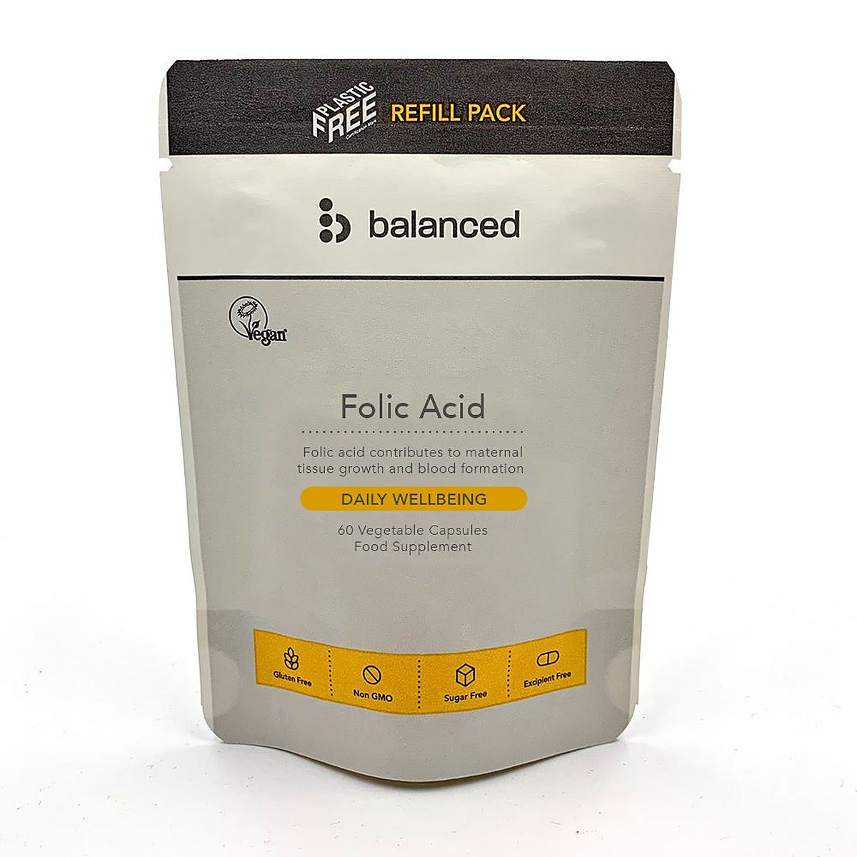Balanced Folic Acid 60 Veggie Caps - Refill Pouch