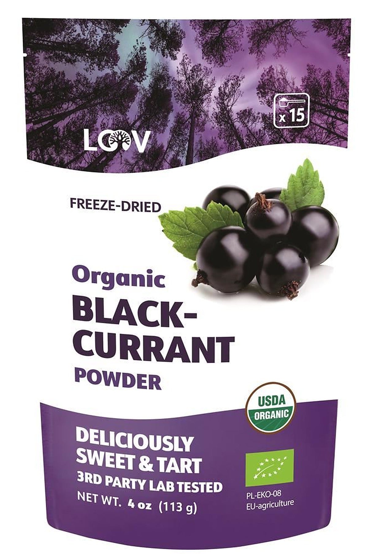 Loov Organic Blackcurrant Freeze-Dried Powder 113g