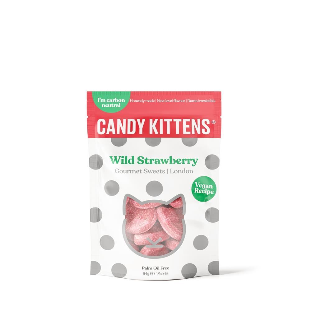 Candy Kittens Wild Strawberry Vegan Sweets 54g - 12 Pack