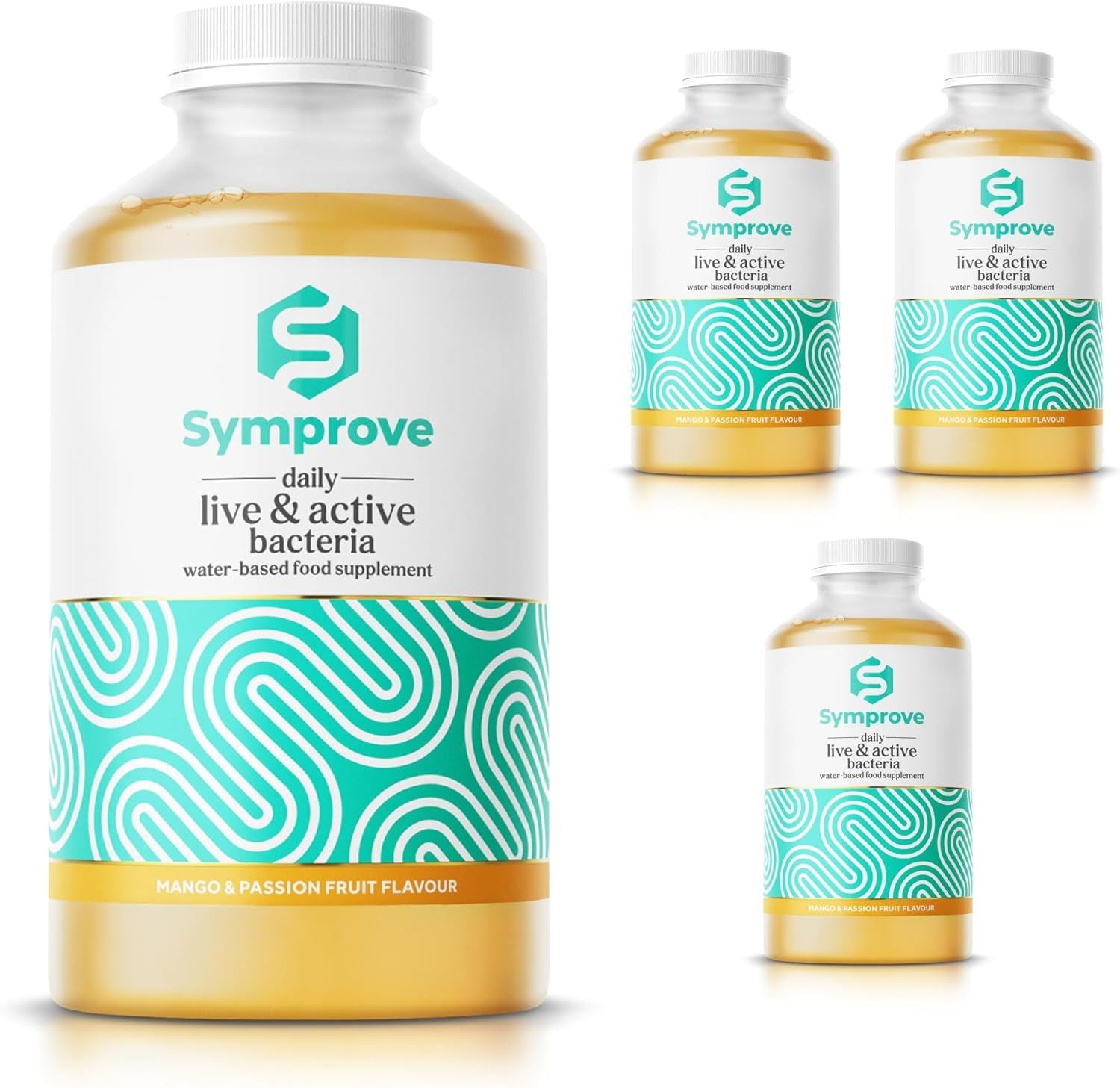 Symprove Mango and Passionfruit Probiotic Drink with Live Bacteria 500ml - Pack of 4