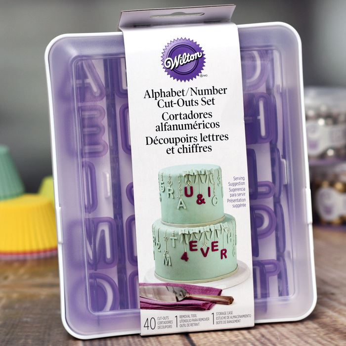 Wilton Alpha/Number Cut Outs With Case, Stainless Steel, 42-Piece