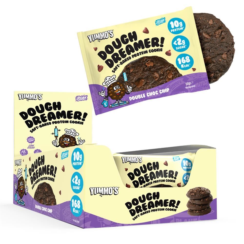 Yummo's Vegan Protein Cookie - DBL Choc Chip 50g - 12 Pack