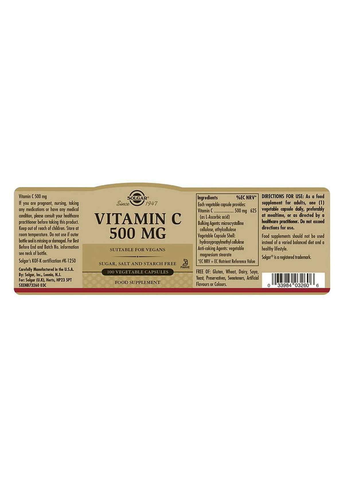Solgar Vitamin C 500 mg - 100 Vegicaps - image 3
