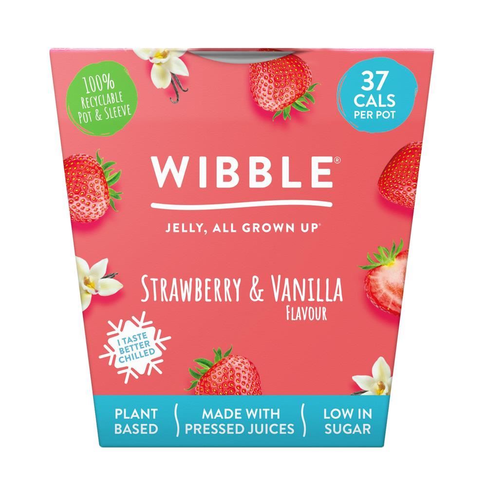 Wibble Strawberry & Vanilla Jelly 150g - 6 Pack