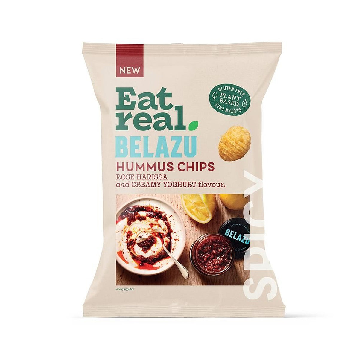 Eat Real Hummus Chips Belazu Rose Harissa & Natural Yoghurt 110g