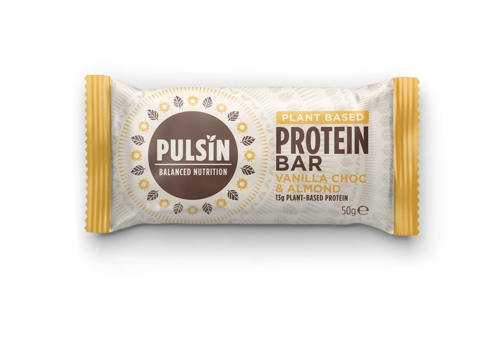 Pulsin Vanilla Choc Chip & Almond Protein Booster 50g - 18 Pack