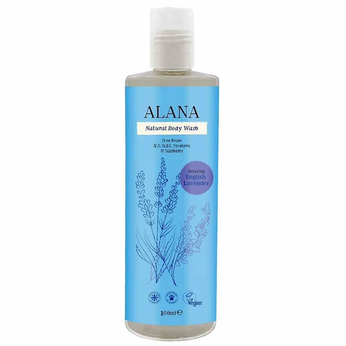 Alana Lavender Natural Body Wash 100ml Convenience/Travel Bottle