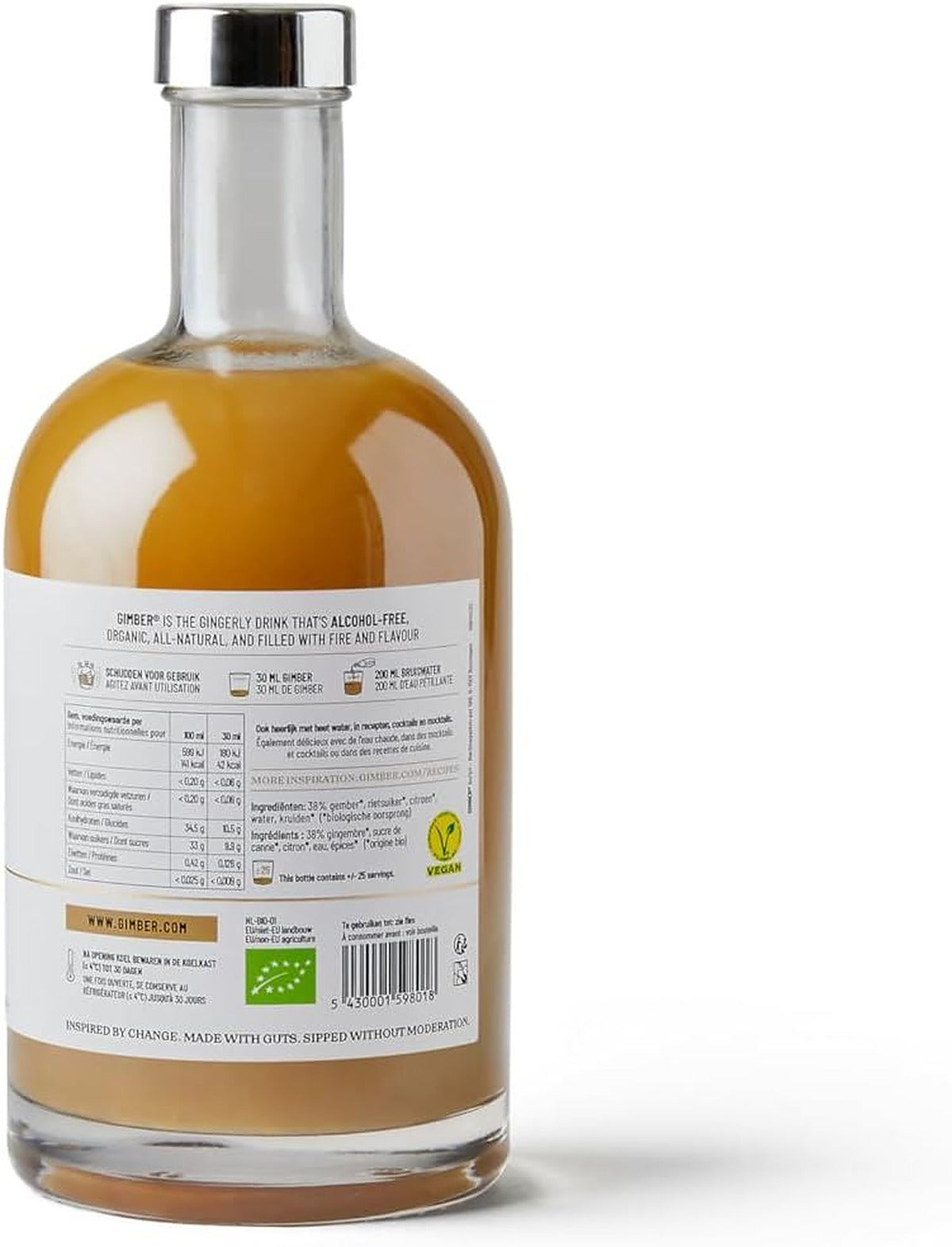 Gimber Original Organic Ginger Alcohol Free Alternative Concentrate - 700 ml - image 2