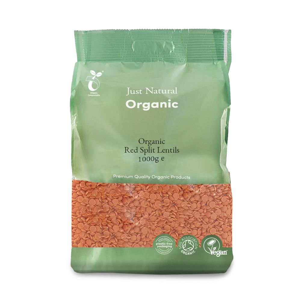 Just Natural Organic Organic Red Split Lentils 1kg