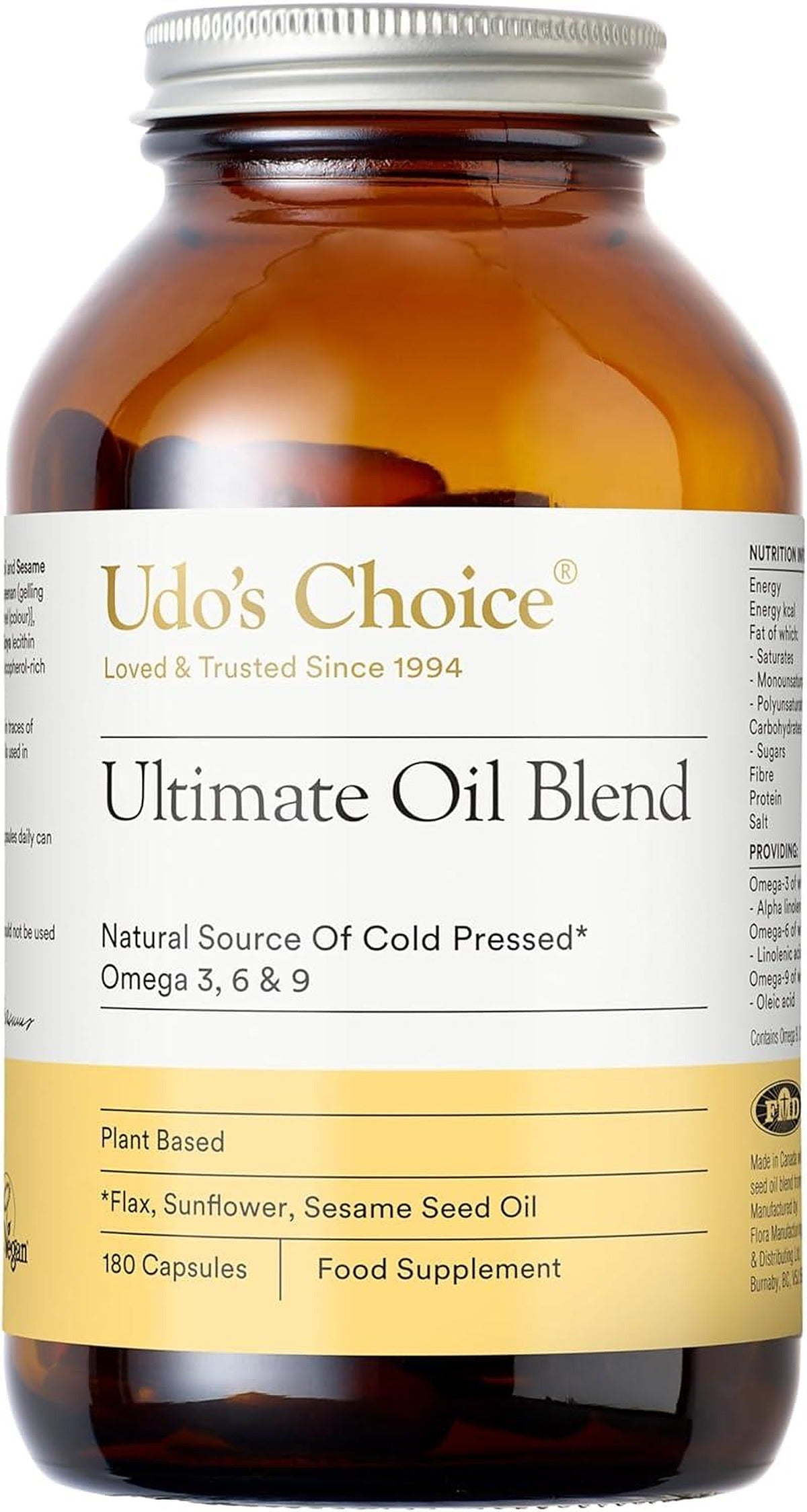 Udos Choice Ultimate Oil Blend 1000mg - 180 Caps