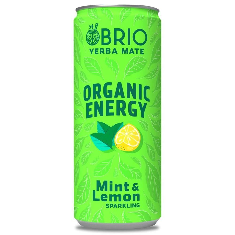 Brio Mate Organic Energy Drink Mint & Lemon 250ml - 6 Pack