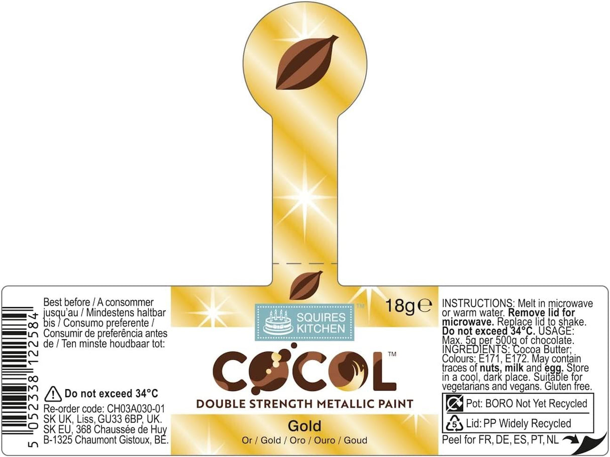 Squires Kitchen COCOL Extra Strength Colouring Paint for Chocolate 18g - All Shades