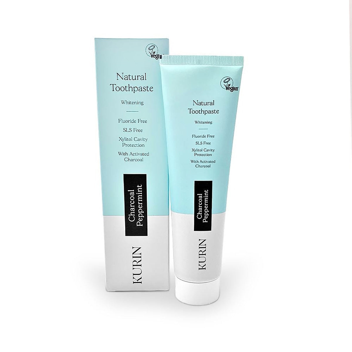 Kurin Fluoride Free Charcoal Whitening Toothpaste 100ml - Peppermint