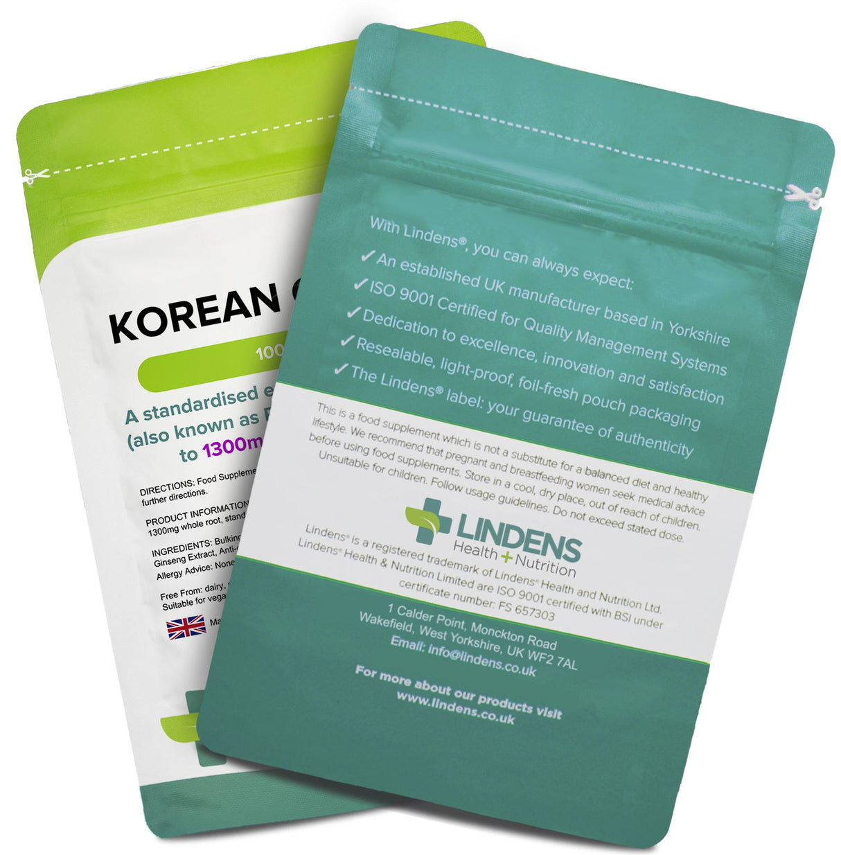 Lindens Korean Ginseng 1300mg - 100 Tablets