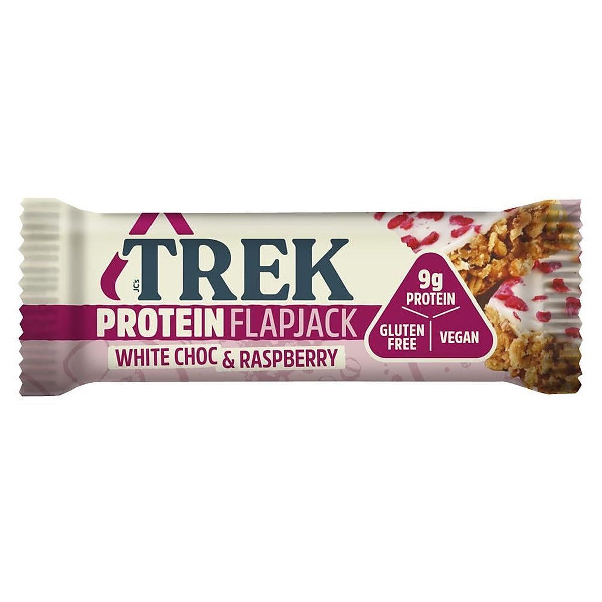 Trek White Choc & Raspberry Flapjack 50g - 16 Pack