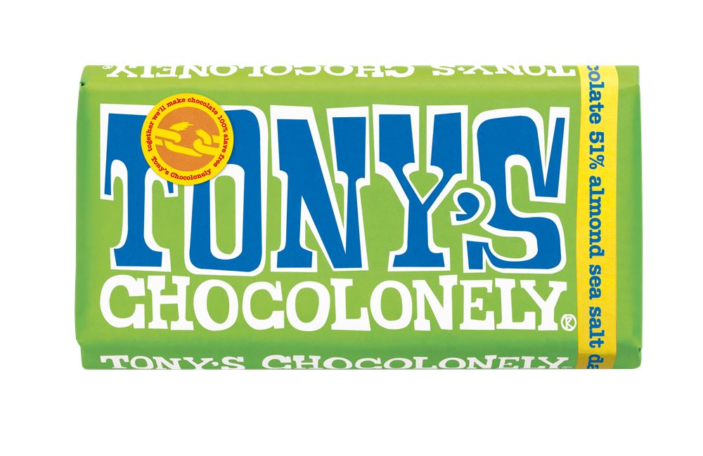 Tonys Chocolonely Dark Chocolate 61% Almond Sea Salt 180g