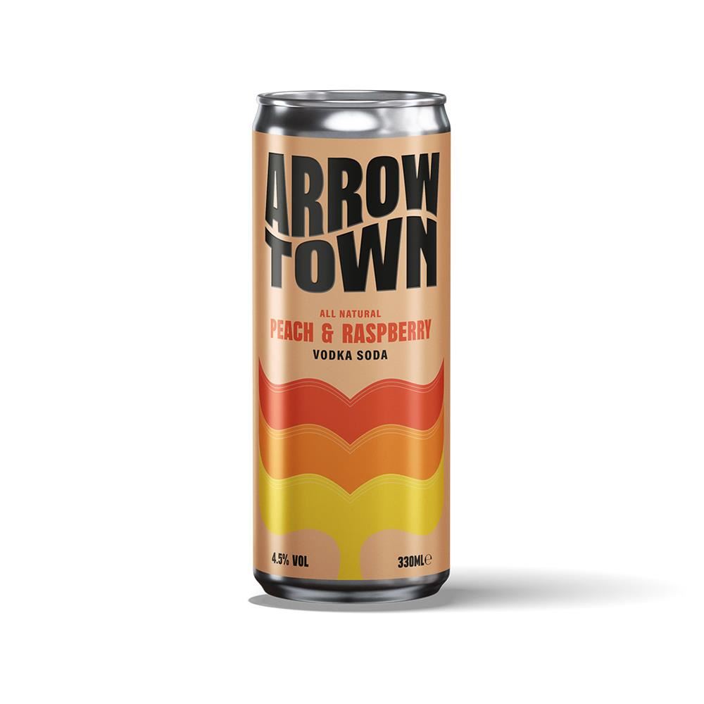 Arrowtown Peach & Raspberry Vodka Soda 330ml - 12 Pack