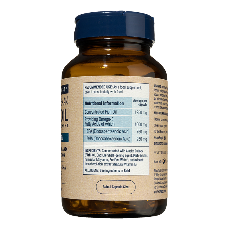 Wiley's Finest Peak EPA 1000mg Omega 3 Fish Oil 60 Capsules
