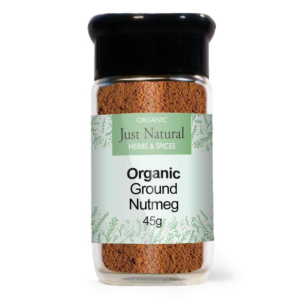Just Natural Herbs Organic Ground Nutmeg (Glass Jar) 50g