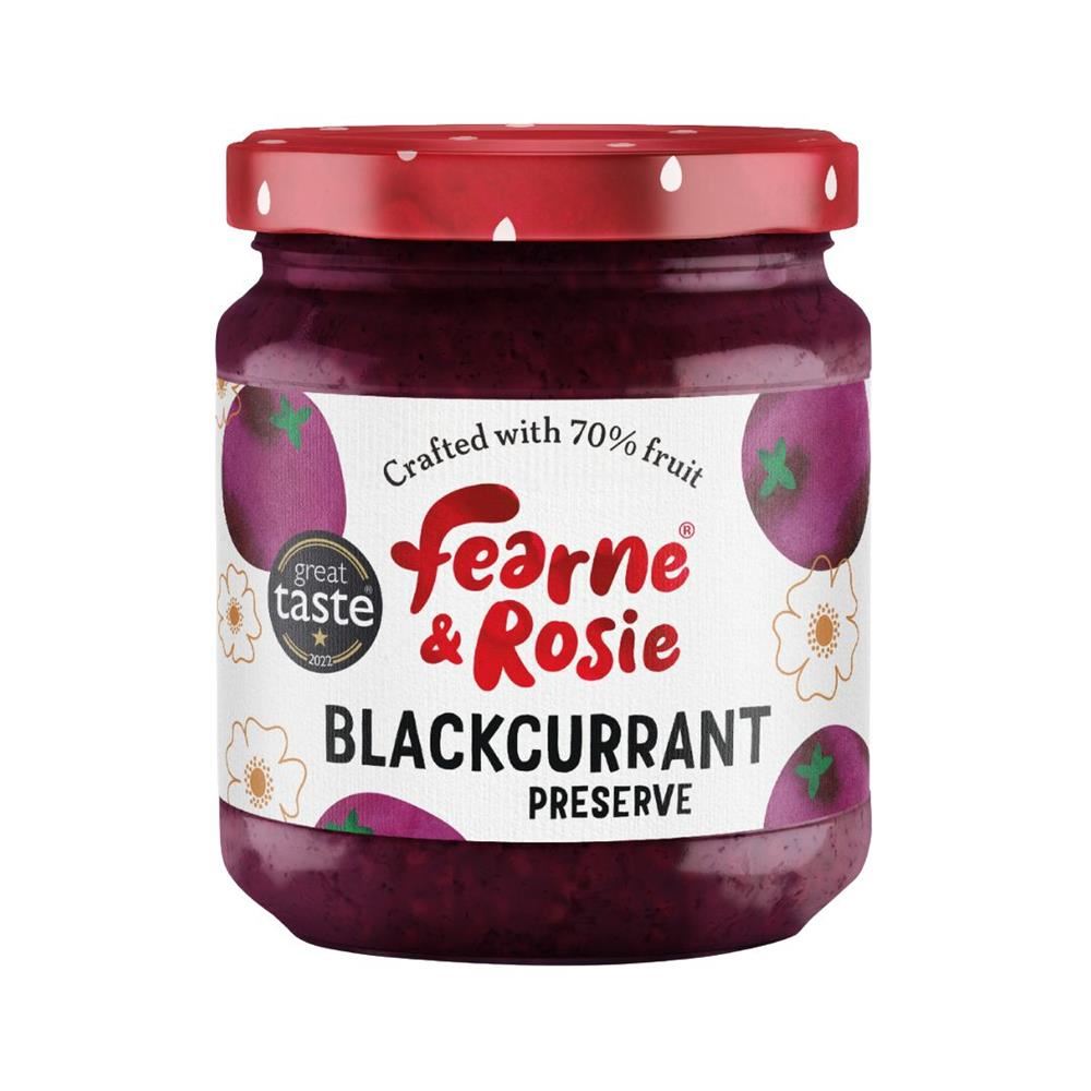 Fearne & Rosie Blackcurrant Jam 70% Fruit 310g