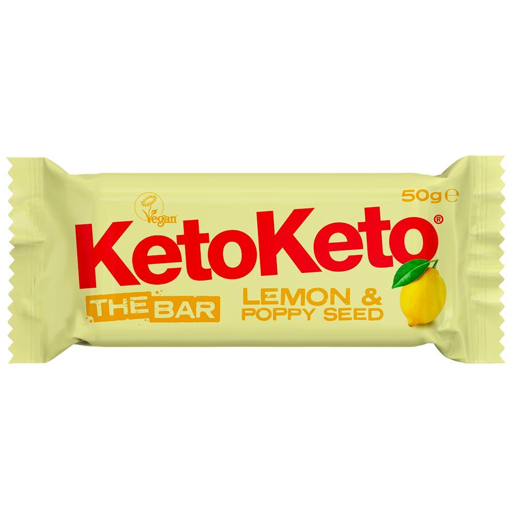KetoKeto Lemon Poppy Seed Bar 50g - 12 Pack