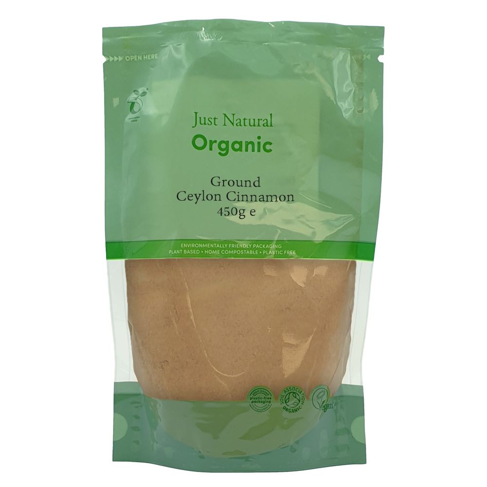 Just Natural Herbs Organic Ground Ceylon Cinnamon 450g
