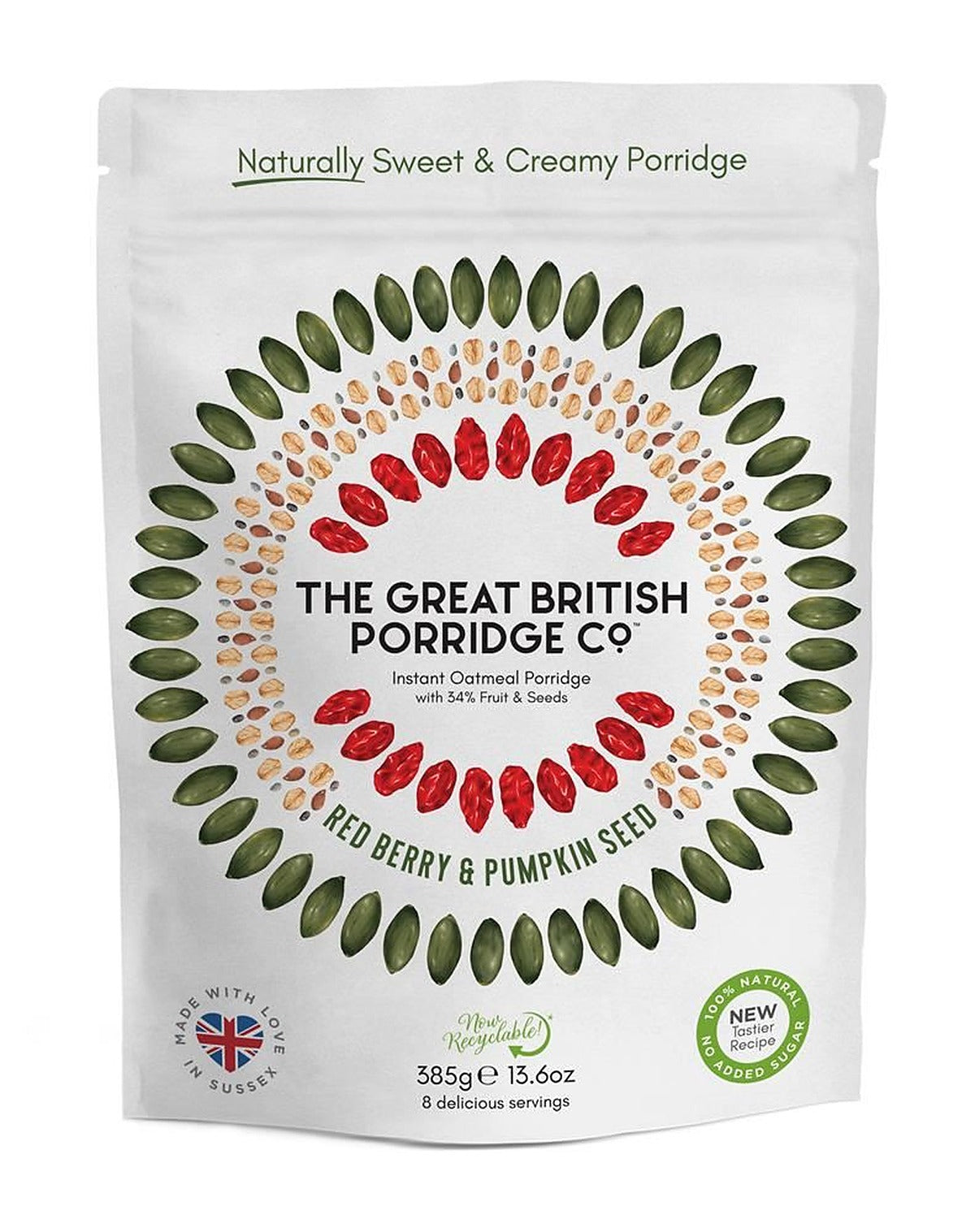 The Great British Porridge Com Red Berry & Pumpkin Seed Porridge 385g