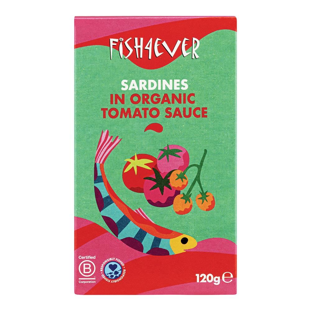 Fish4Ever Whole Sardines in Organic Tomato Sauce 120g